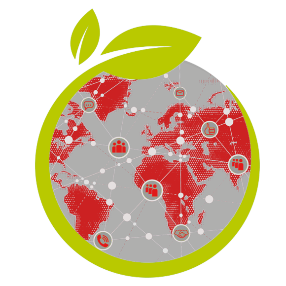 Graphic of world map to illustrate Würth’s global supplier network which audits suppliers for sustainability