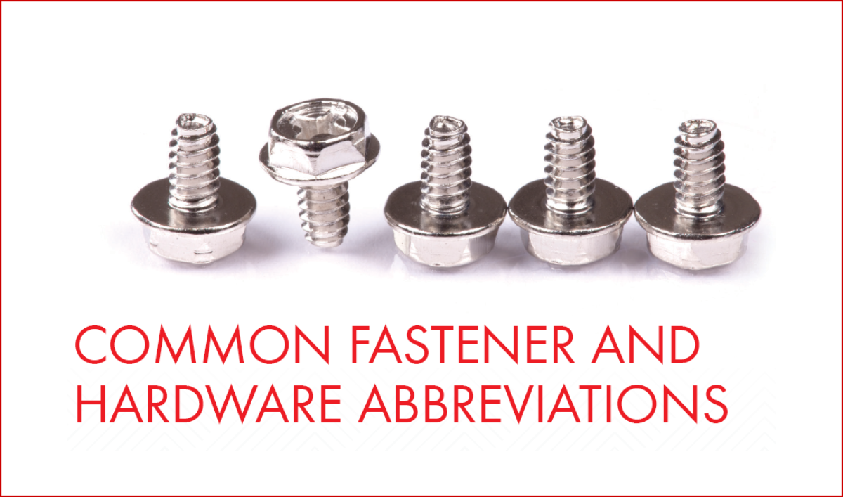 Common Fastener and Hardware Abrev